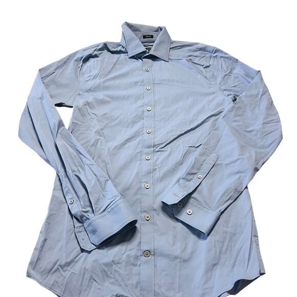 Mens Express Performance Extra Slim Baby Blue Button Up Medium - Picture 1 of 4